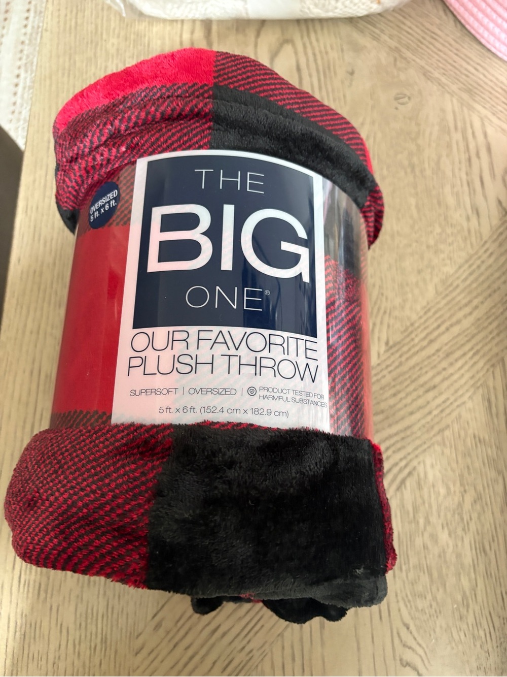 NWT Kohls The Big One Red and Black Plush Accent Throw Pillow